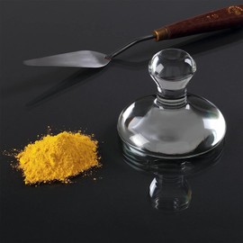 Glass Muller for Making Paint, 7.5 cm Watercolor Paint Muller with Short Domed Handle Frosted Flat Bottom Mineral Pigment Grinding Pestle Glass Grinding Apparatus for Oil Painting Thangka Tempera