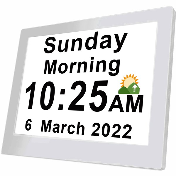 Véfaîî 【Upgraded】 Dementia Clock 2.0 with Custom Alarms and Calendar Reminders, Day Clock with Extra Large Display Helps with Memory Loss, Alzheimer's, 8 Inch with Remote Control