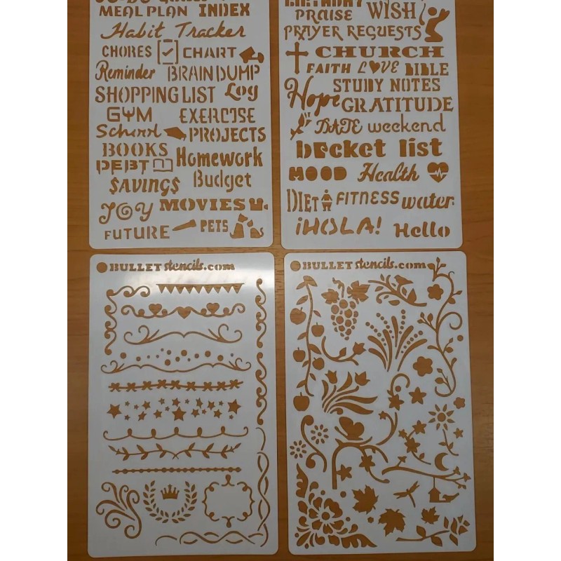 unknown Journal Stencils Starter Set Plastic DIY Crafting Drawing Templates