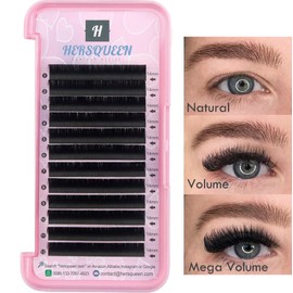 HERSQUEEN LASH Eyelash extensions trays for professional lash artist full series trays include .03 .05 .07 .10 .15 .18 .20mm thickness and C D curls - D 0.03 13mm