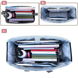 Damero Teacher Bag with Organiser Insert, Teacher Bag Shoulder Bags with Laptop Sleeve and Bag for School, Office, gray, 多能