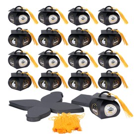 KATOOM Graduation Cap Gift Boxes with Tassels - Pack of 36 +Stickers,Graduation Cap Candy Boxes Graduation Decorations Leavers Gifts for Students Celebrate Graduation