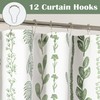 Sage Green Boho Shower Curtain,Modern White Light Green Neutral Farmhouse