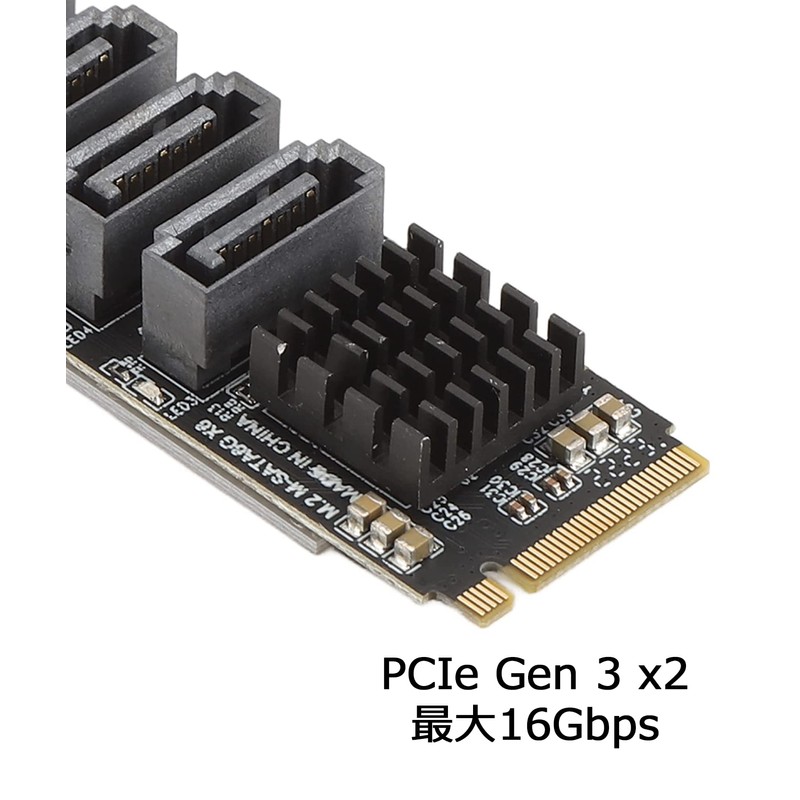 SATA Expansion M.2 to 6 Port SATA3.0 ASM1166 Expansion Card