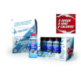 SueroX Zero Sugar Electrolyte Drink for Hydration and Recovery, Blueberry Reboot, 21 Ounce, 12 Count