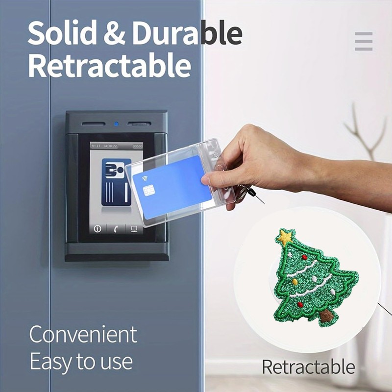 Christmas Tree Badge Reel,Cute Felt Badge for ID Card Badge,Embroidered