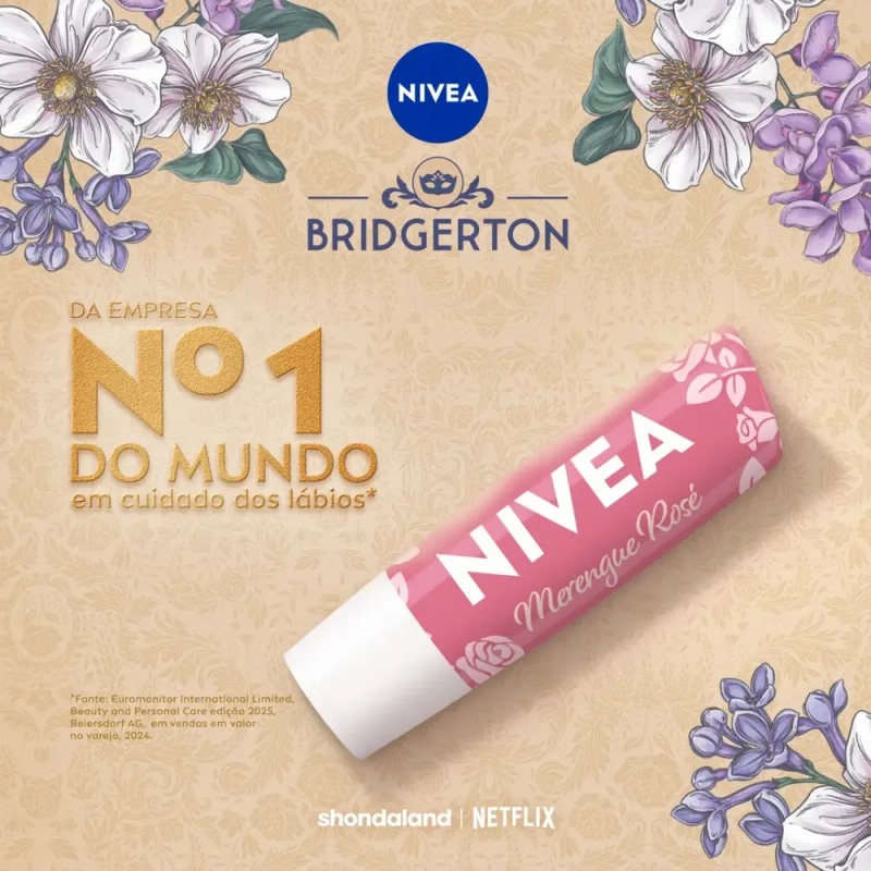 Hidratante labial hidratante Merengue Rosé 4,8 g - Nivea Gloss