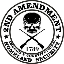 4-Pack 2nd Amendment - America's Constitutional Homeland Security Round Bumper Sticker Decal | 3 Inch
