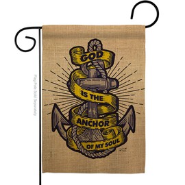 Angeleno Heritage Bible Verses God is The Anchor Garden Flag Religious Bless Faith Thank Hope Pray Christian Religion Small Decorative Gift Yard House Banner Double-Sided Made in USA 13 X 18.5