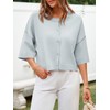 Cicy Bell Womens Half Sleeve Cardigan Sweaters Cropped Button Down