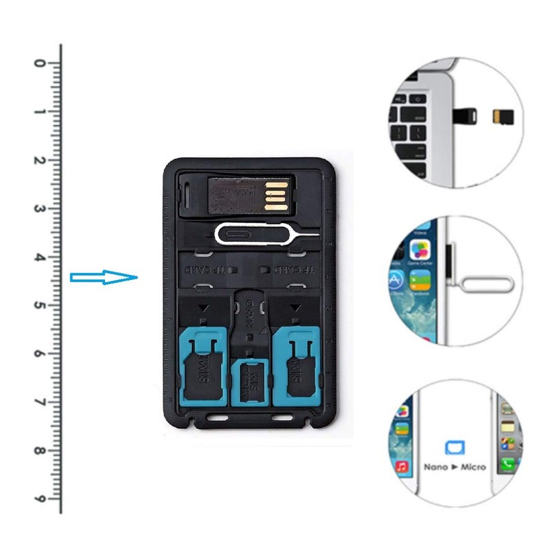 All in One Credit Card Size Slim SIM Adapter Kit