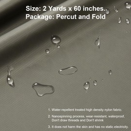 2 Yards Waterproof Puffer Jacket Nylon Fabric, Ripstop Nylon Fabric 40D, Ultra-Light Airtight Water Resistant Tear Proof for Tent, Flag, Bag, Tarp Cover, Cloths, Sewing 60"x72" (Burnt Olive)