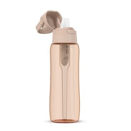 DAFI Water Bottle with Filter Solid 0.7 L Cappuccino - Water Bottle with Water Filter, BPA-Free, Sports Bottle with Filtered Water for Travel, Filter Bottle Outdoor + Activated Carbon Filter Straw