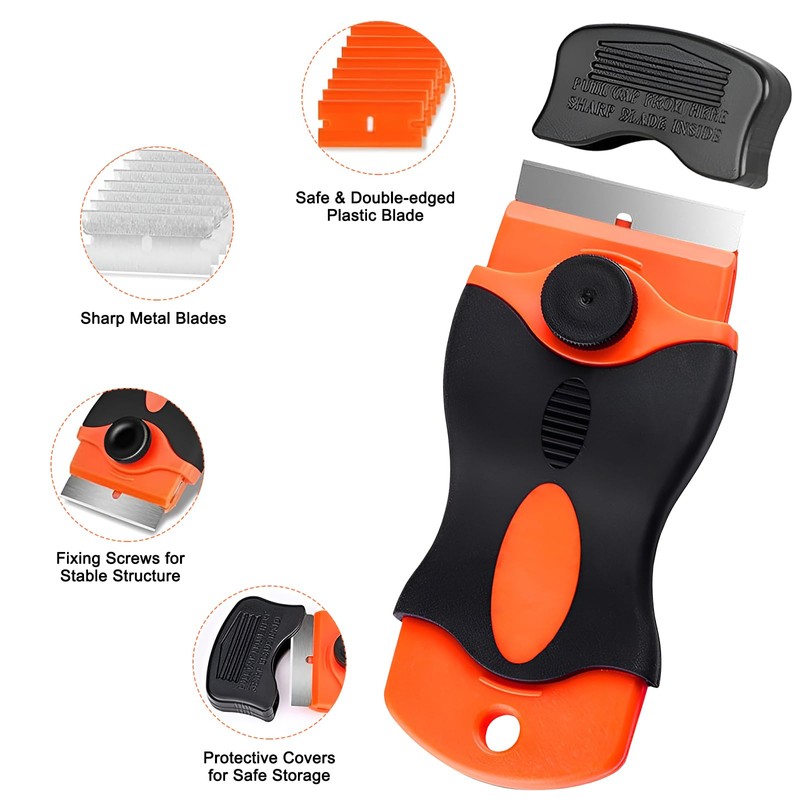 RZMZBY RZMZBY Ceramic Hob Scraper with 20 Blades, Premium Ceramic