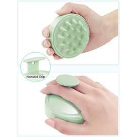 HEETA Shampoo Scalp Brush Massager Hair Growth, Scalp Scrubber with Soft Silicone Bristles for Hair Growth & Dandruff Removal, Hair Brush for Scalp Exfoliator, Lime Green