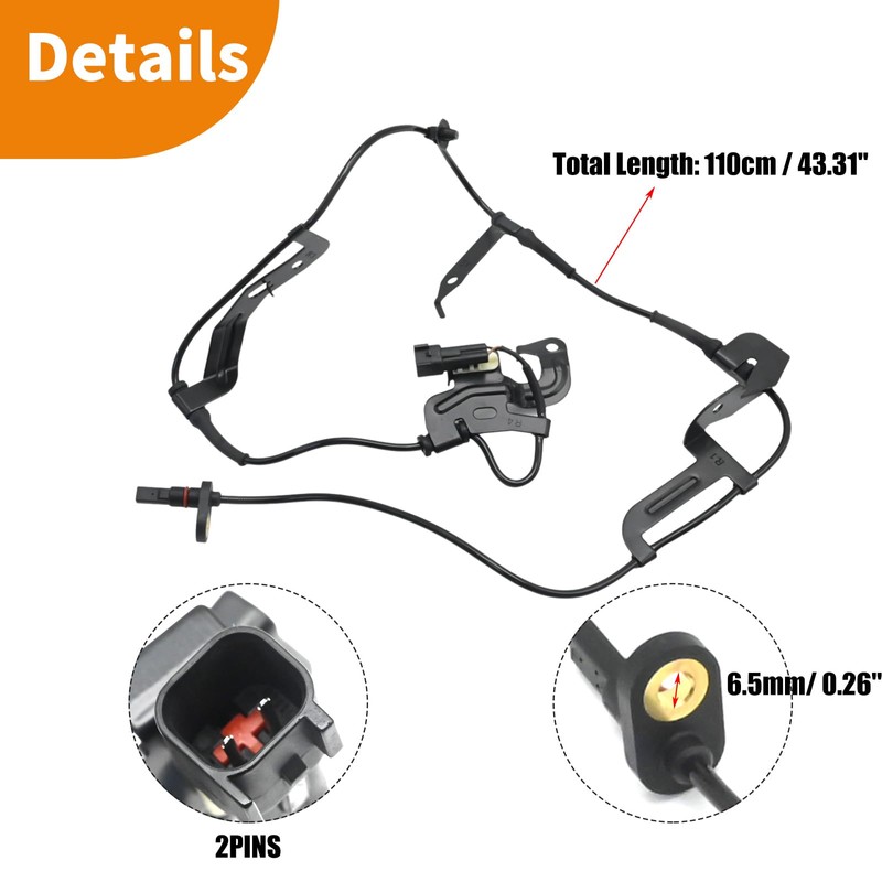 Ollanoos 2Pcs Front ABS Speed Sensor Left and Right, Car