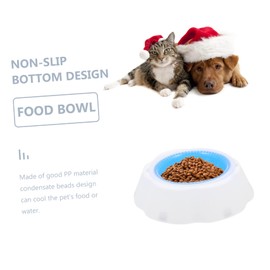 BESPORTBLE Cooling Cat Water Bowl Cat Bowl Bowls for Dogs Pet Bowl Feeder Summer Cooler Bowl Pp Blue