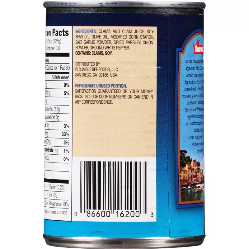 SNOW'S BUMBLE BEE Italian Style White Clam Sauce 15 oz