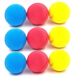 eMKay® Small Soft 70mm Tennis Balls (1 pack of 9 Soft Tennis Balls) | Perfect Foam Sponge Ball For Kids' Games