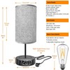 Alarm Clock Lamp with USB-A and USB-C Charger and Outlets