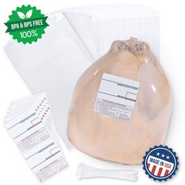 Poultry Shrink Bags 12"x16" Zip Ties and Labels, BPA/BPS Free, 3MIL, MADE IN USA(200)