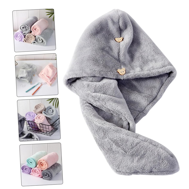 Baluue Hair Bonnets 2pcs Absorbent Hair Drying Cap Soft Microfibre