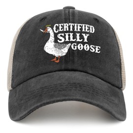 Funny Goose Hat Certified Silly Goose Hat Trucker Hat Men Funny Mesh Baseball Cap for Summer