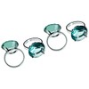 Premier Housewares Napkin Rings, Teal, Set of 4, Chrome Blue,
