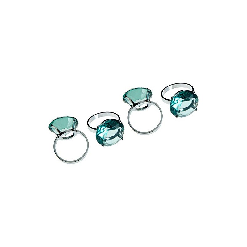 Premier Housewares Napkin Rings, Teal, Set of 4, Chrome Blue,
