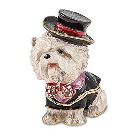 Jewels By Lux Bejeweled R. Butler Tuxedo Dog Trinket Box