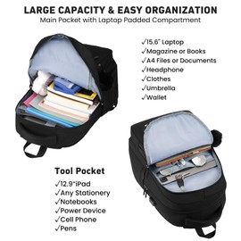 YAMTION Black School Backpack Set for Women,High School Bookbag for Girls Middle School Bags for Kids with Charger Ports for College Work