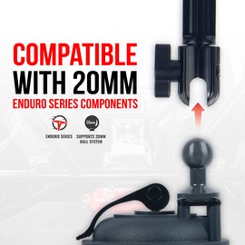 Tackform Heavy Duty Suction Cup Mount with 20mm Ball | Aluminum and ABS Plastic | Large 3.5" Suction Cup