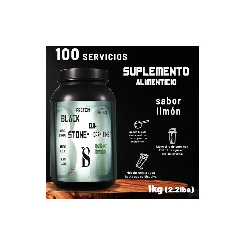 Cla Carnitina 1kg Black Stone 100 Servicios Pre Entreno
