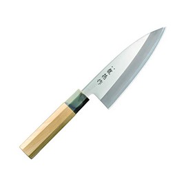 Fuji Cutlery Deblade 5.9 inches (150 mm), Made in Japan, Stainless Steel Cutlery, Single Edge, Rough Handle, Can Be Used to Hit Bones Like Dropping Fish Heads, Octagonal Handle Fits in Your Hand,
