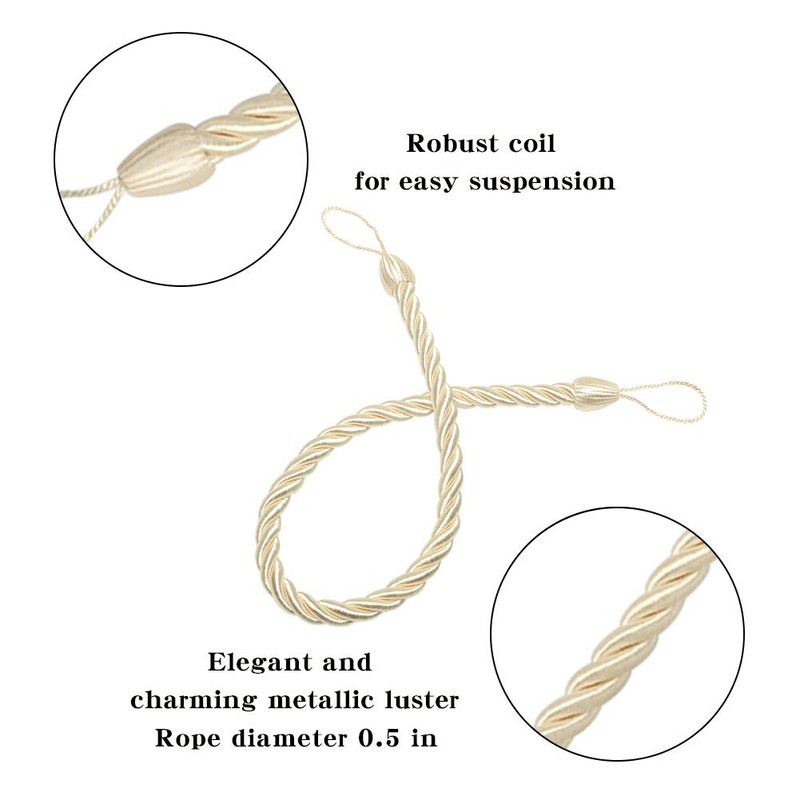 BEL AVENIR Curtain Ropes Tiebacks Tie-Backs, Curtain Handmade Holdbacks with