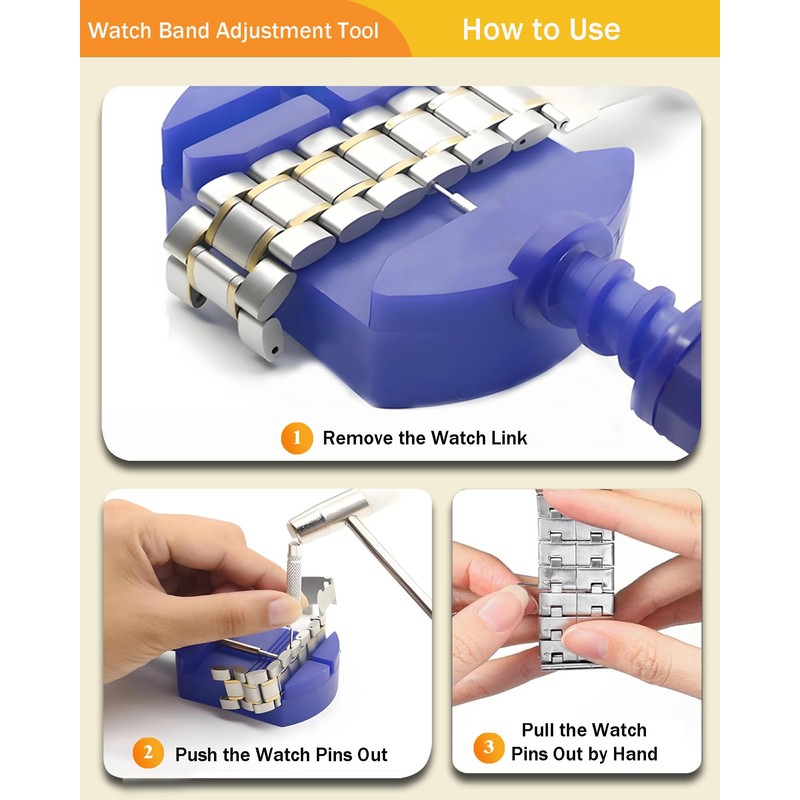 SIXCOLORS Watch Tool Watchmaker Tool Set, Watch Strap Repair Tool