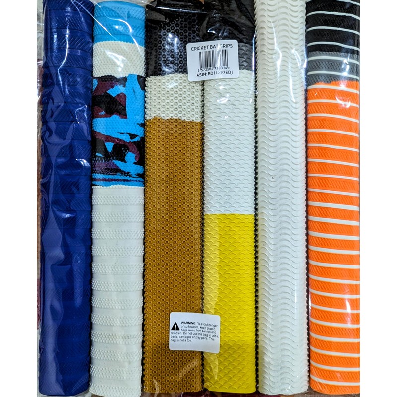 Cricket Bat Grip Replacement Rubber Handle Assorted Styles Colour Pack