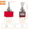 4pcs 3 Position 9 Pin Toggle Switch 3PDT Miniature Mts-303