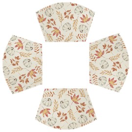 Artoid Mode Juego de 4 manteles individuales de calabaza y hojas de arce redondos con cuña para mesa, decoración de mesa de cocina y comedor de temporada de otoño para fiesta en interiores en el hogar