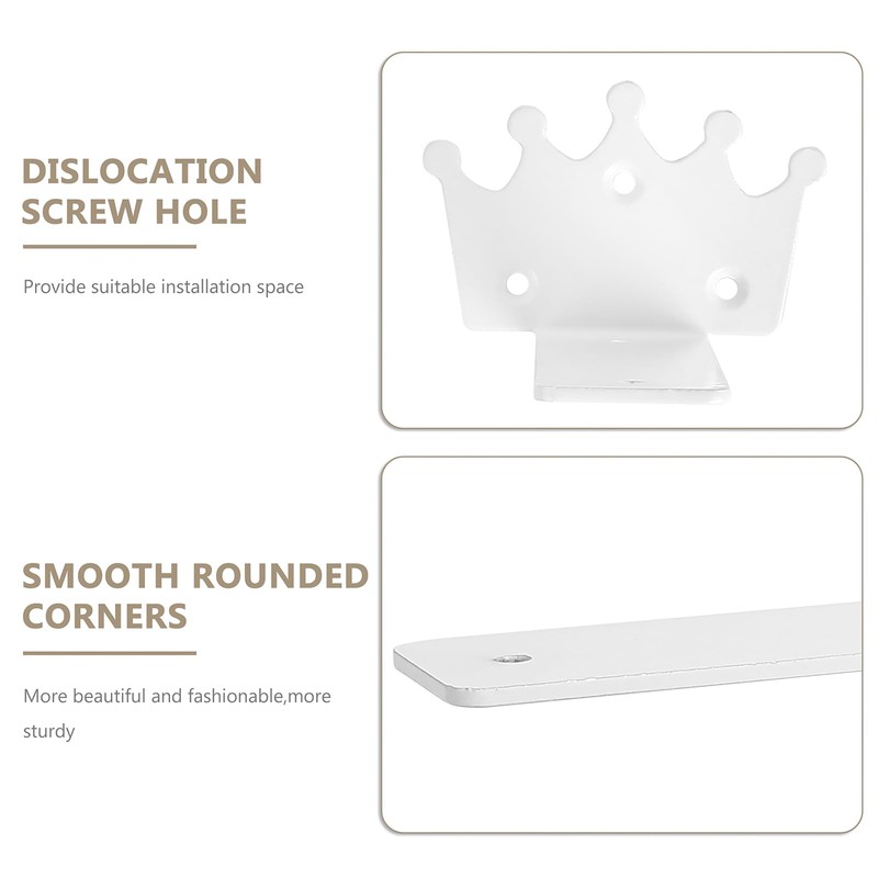 Pack of 4 Floating Shelf Brackets, White, Metal Shelf Brackets,