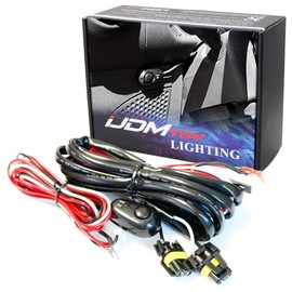 iJDMTOY 9005 9006 H10 Relay Harness Wire Kit with LED Light ON/Off Switch Compatible with Automtive Driving Light, Fog Light, Retrofit, Off-Road Lighting, etc