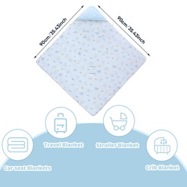 Winter Baby Car Seat Blanket-Universal Car Seat Covers for Baby,Thicken Warm Swaddle Blankets for Infants Newborn,Boys and Girls Baby Bunting for Stroller 35"x35"(Car Dinosaur+Dark Blue)