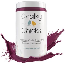 Chalky Chicks 32 Fl Oz Matte Logan Berry (Plum) Chalk Paint for Furniture Without Sanding, No Prep Furniture Paint No Sanding All in One for Crafts, Wood, Walls, Cabinet, Metal, Dresser, Farmhouse