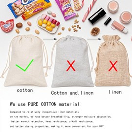 gobyhumm 20 Pieces Muslin Bags Cotton Drawstring Bags Sachet Bag for Home Supplies （2.8 * 3.5"）