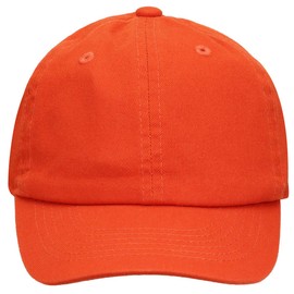 Falari Kids Boy Girl Baseball Cap Hat Washed Low Profile 100% Cotton Soft Lightweight Adjustable Size (6-9 Years, Orange)
