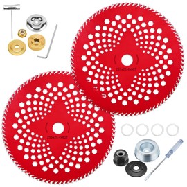 HK 2Pack 10" x80T Carbide Tip Brush Cutter Blades Weed Eater Blades for Brush Cutter, Trimmer, Weed Eater, Compatible with Husqvarna, Stihl, Fsx, and More