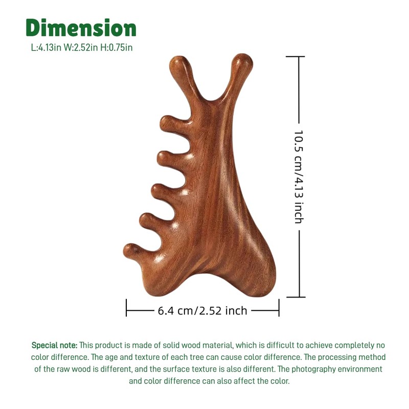 4-in-1 Gua Sha Massage Tool, Natural Wood Face Massager
