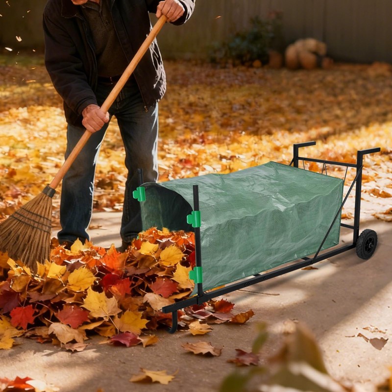 Meyoppm Metal Trash Bag Holder, Adjustable 30-50 Gallon Leaf Bag