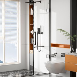 Alise Glass Shelf Brackets 2Pcs, Adjustable Shower Glass Clamps, Heavy Duty Clamp Holder, SUS304 Stainless Steel Brackets for 8-12mm Wood/Glass Shelves and Wall-to-Glass Connection, Polished Chrome