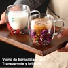 CHENGBAO 2PCS Creatividad Tazas Transparentes Para Cafe，Con Manija Tazas Para